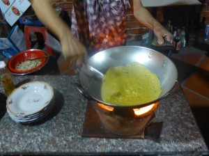 Dinner being prepared at our homestay!