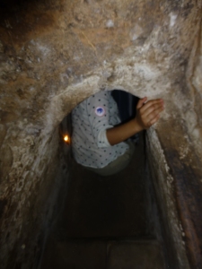 They've built some tunnels for tourists so can experience what it was like for Vietnam citizens hiding and living underground!