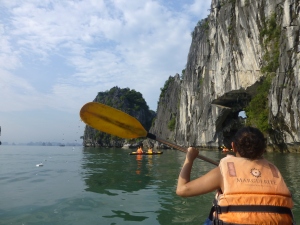 Kayaking in the lovely Halong Bay!